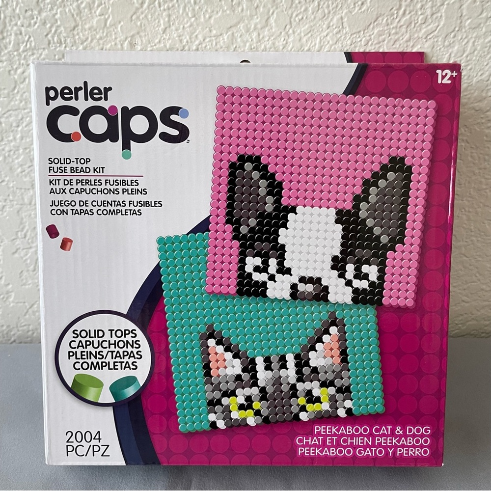 Perler Caps - Peekaboo Cat & Dog - Solid-Top Fuse Beads